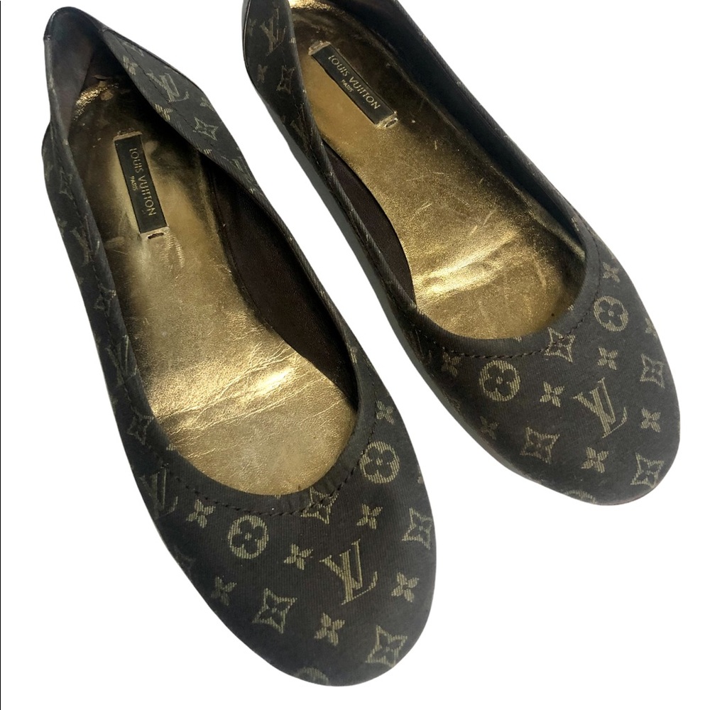 Louis Vuitton Brown Monogram Canvas Ballet Flats